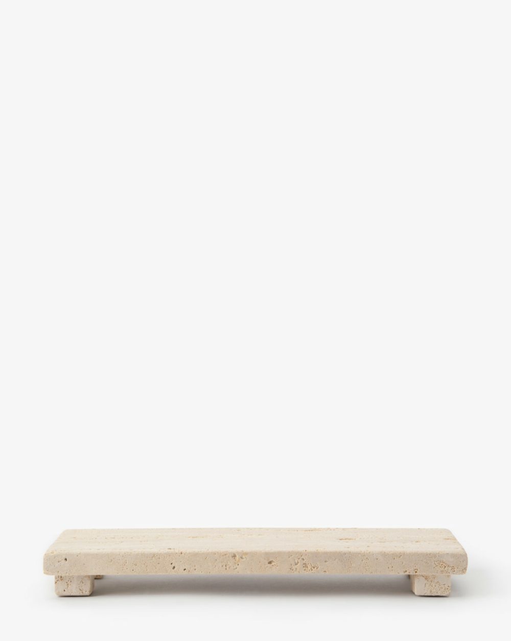 Beige Travertine Footed Serving Board Kitchen