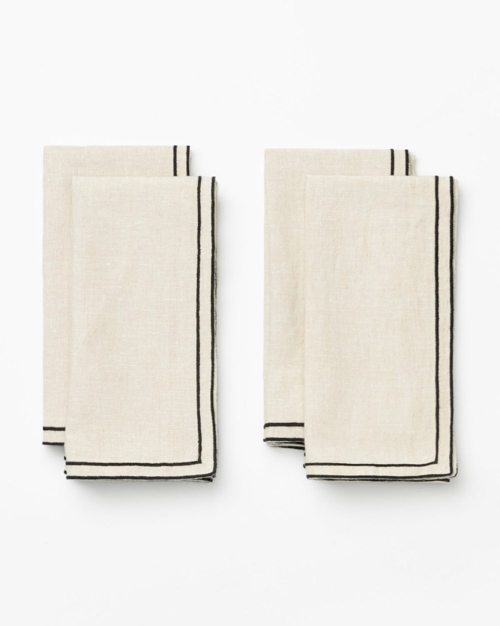 Bordered Linen Napkins (Set Of 4) Kitchen