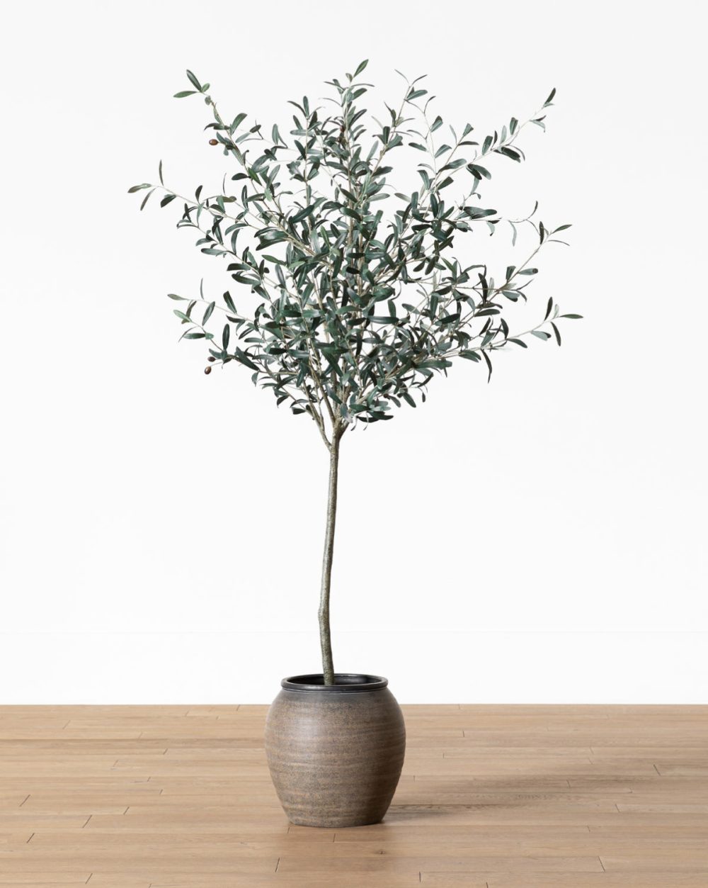 Faux 72″ Olive Tree With Ceramic Pot Faux Plants & Trees