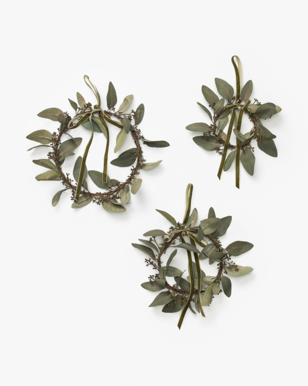 Faux Eucalyptus Wreaths (Set Of 3) Front Door Accessories