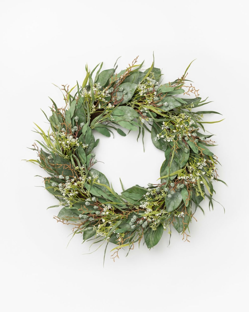 Faux Wild Grass & Eucalyptus Wreath Front Door Accessories