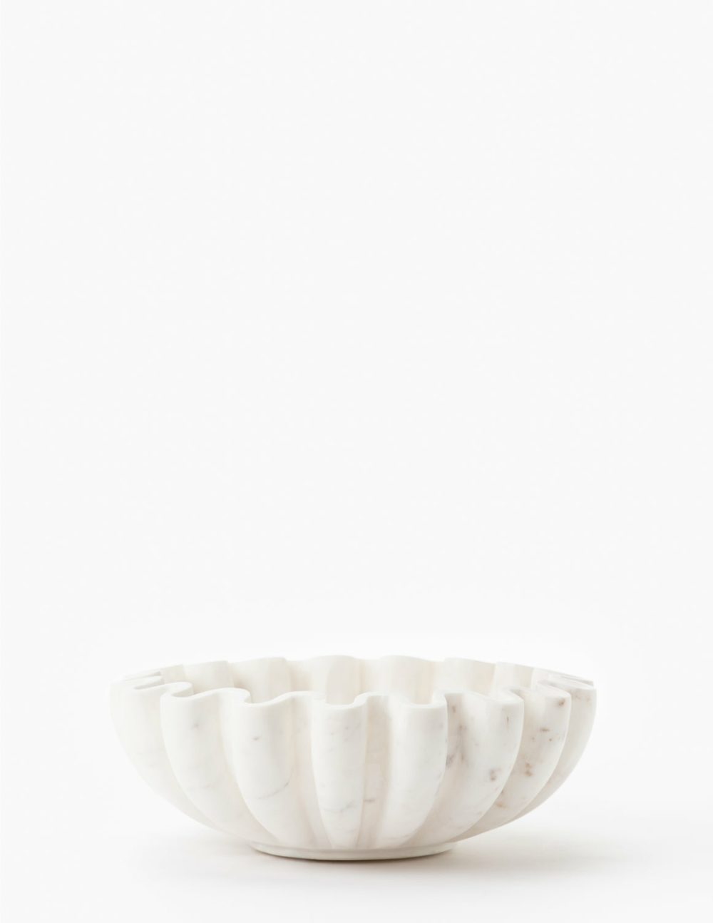 Fluted Marble Bowl Home Decor