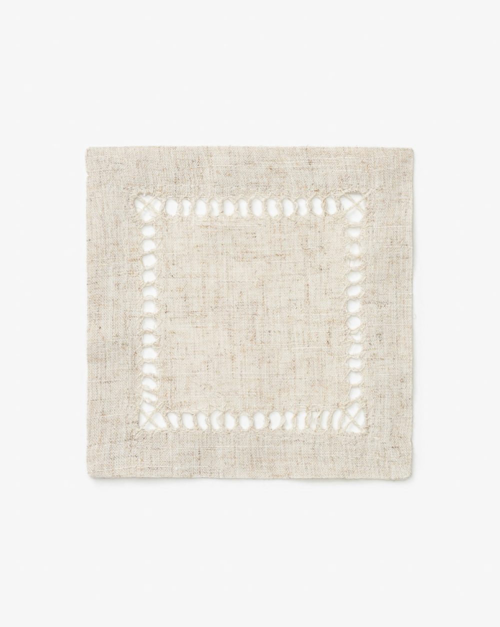 Natural Hemstitched Cocktail Napkins (Set Of 4) Kitchen