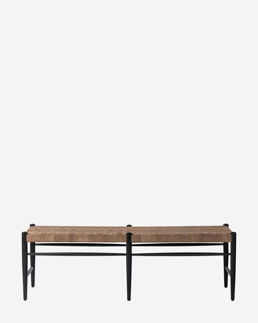 Ollie Woven Leather Bench Dining Benches