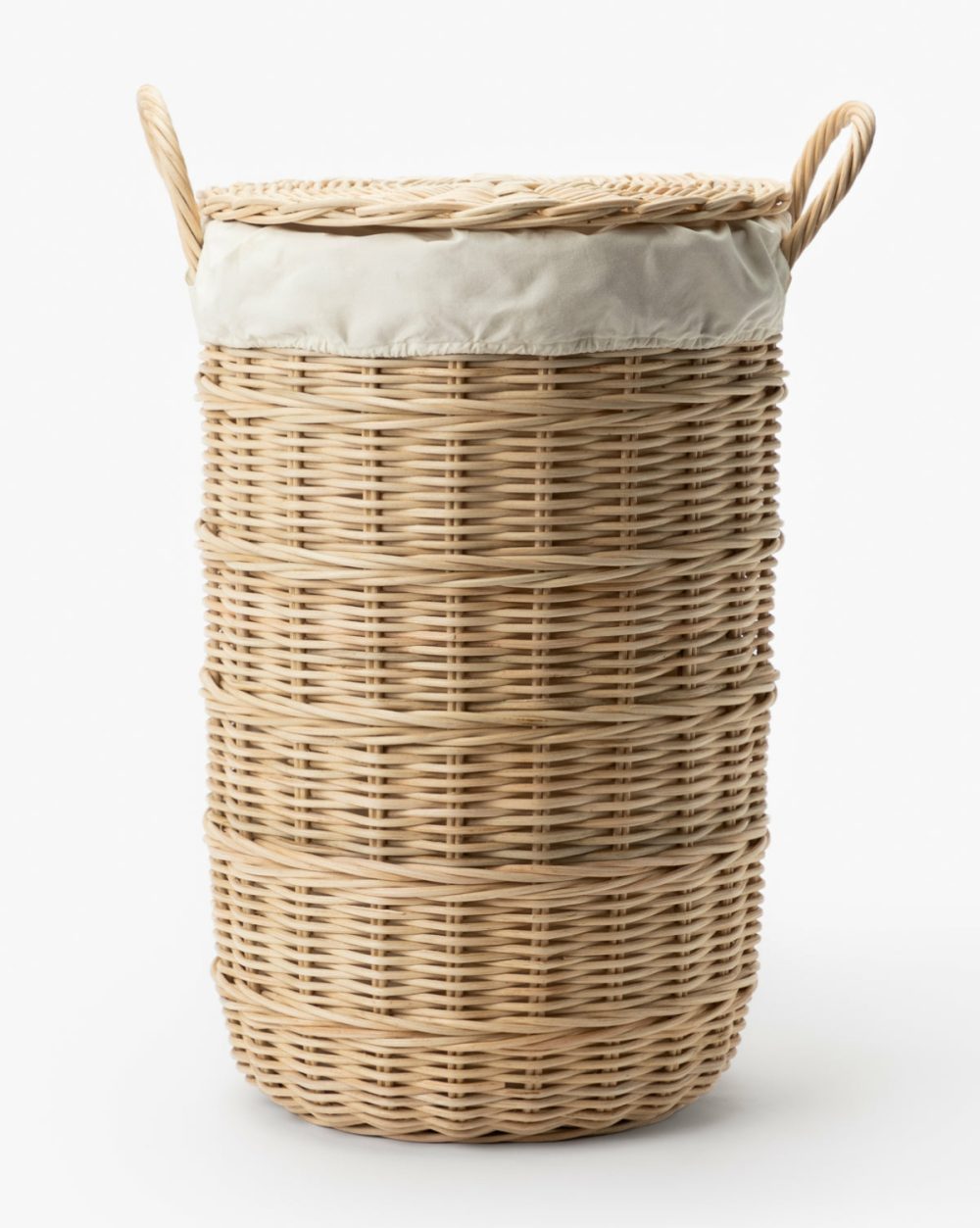 Rattan Lidded Laundry Bin Bath