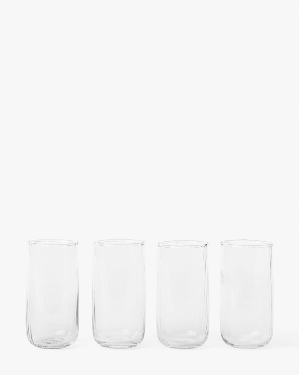 Ribbed Tall Drinking Glasses (Set Of 4) Drinkware & Glassware