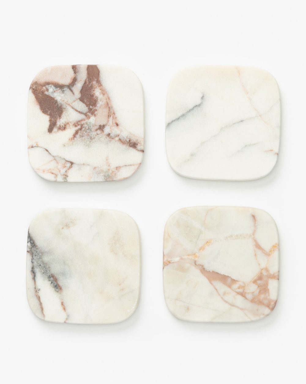 Verona Matte Marble Coasters (Set Of 4) Decorative Objects