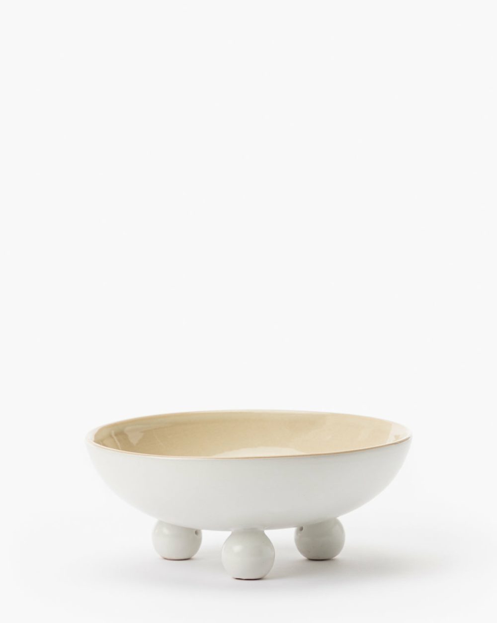 White Ball Footed Bowl Bowls